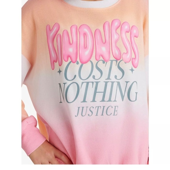 Justice Girls EDF Fleece Crew, Size Large (12/14), Standard Fit, Colorful - Picture 2 of 5